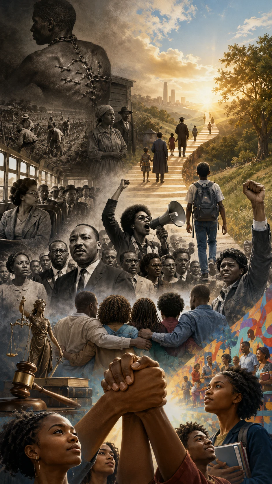 A visual history of racial oppression, resistance, civil-rights struggle and solidarity across different generations.