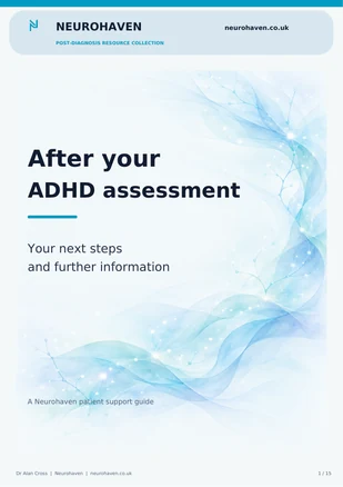 Cover of After your ADHD assessment, a Neurohaven patient support guide