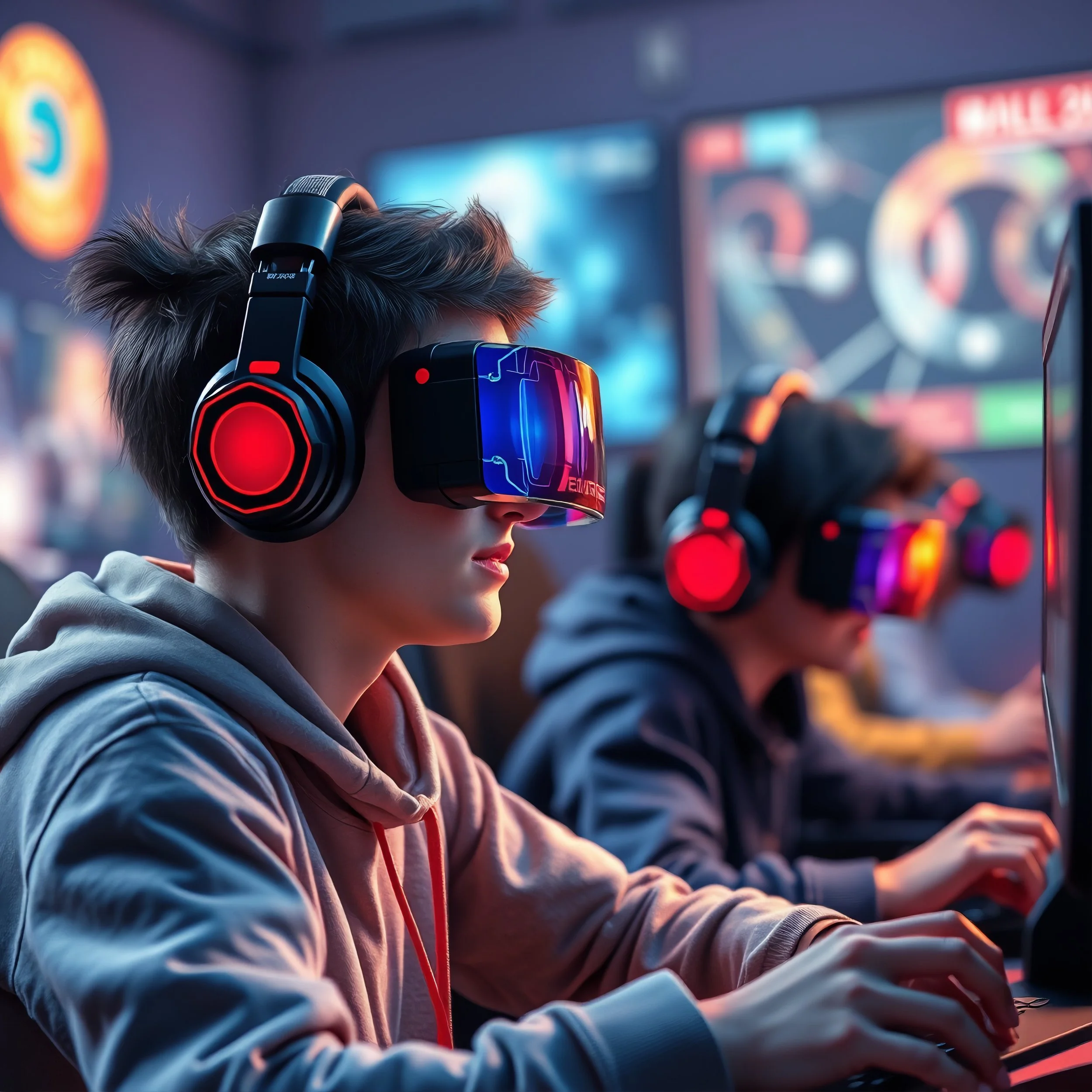 A neurodivergent player engaging with a structured digital game environment.