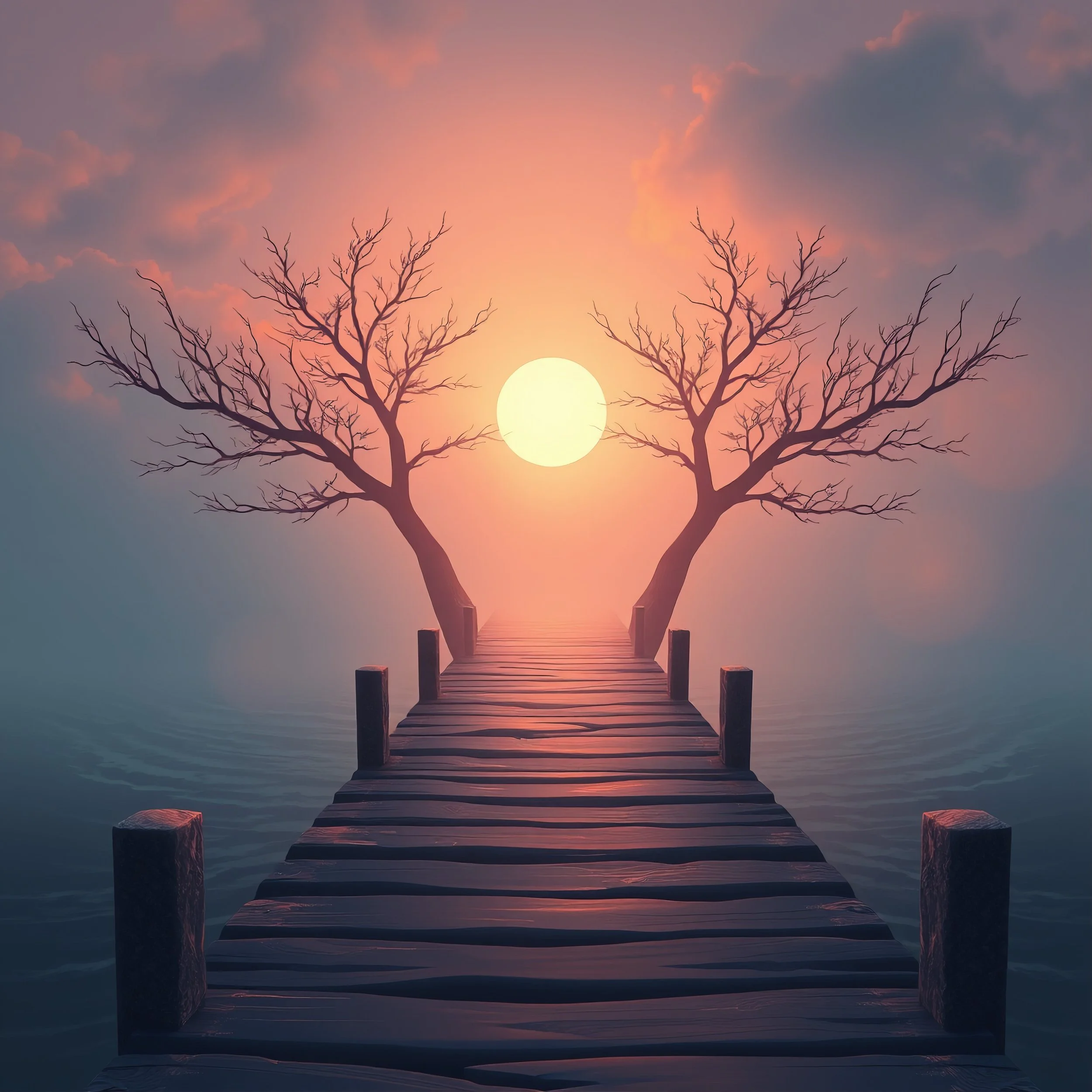 A symbolic Neurohaven scene combining human connection, knowledge, nature and digital space.