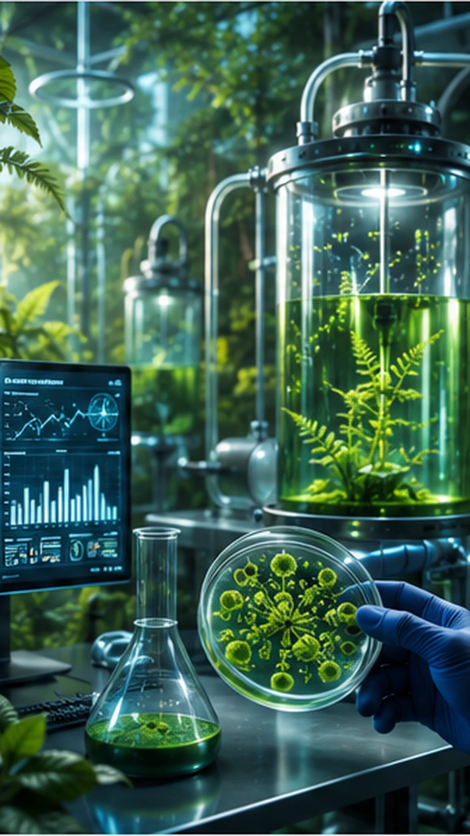 A synthetic-biology laboratory using living systems, bioreactors and plant-based processes for sustainable manufacturing.