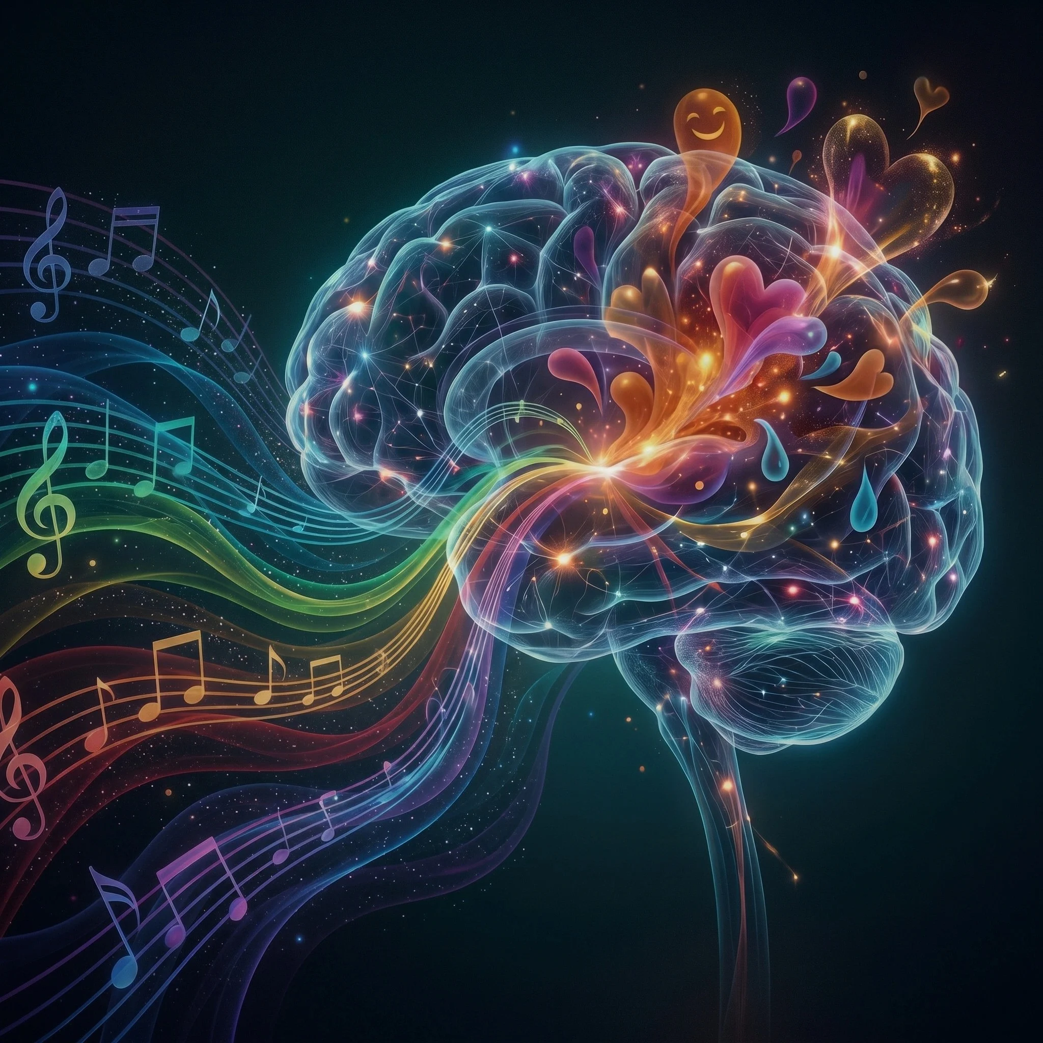 Illustration of musical notes and treble clef